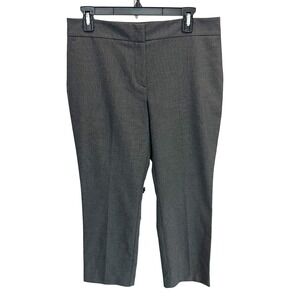 NEW Ann Taylor The Ankle Signature Pants Black Gray Textured Business 8 Petite